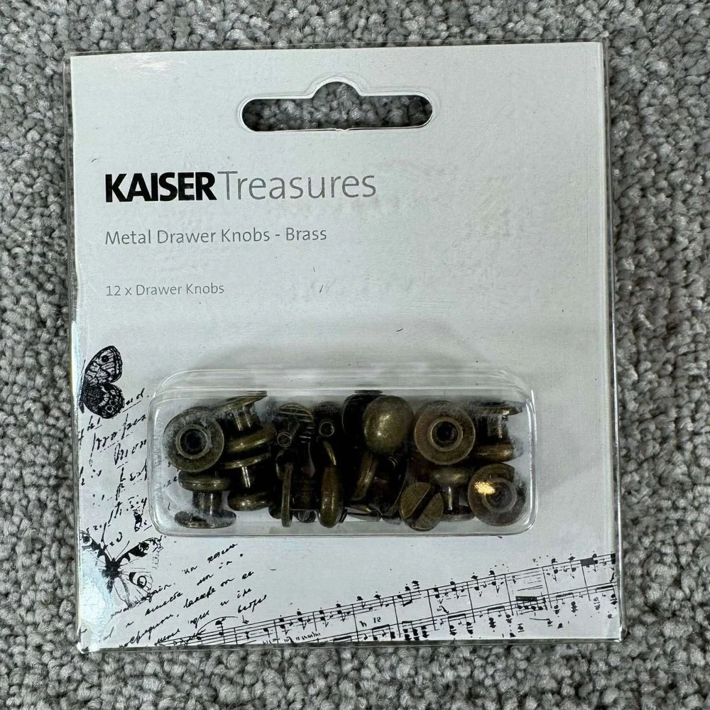 Kaisercraft Kaiser Treasures Metal‎ Drawer Knobs Brass TM812 12pk Crafting
